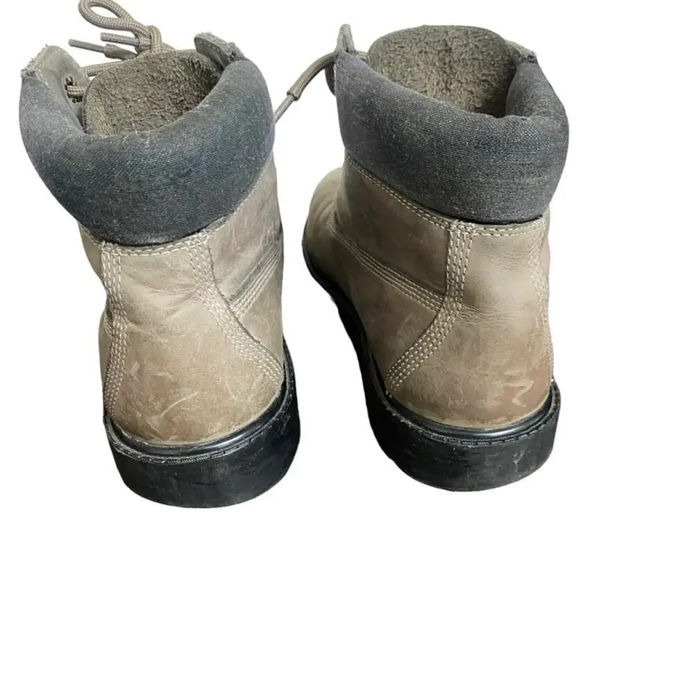 Timberland Boots Kids 4.5M Light Grey Leather Upper Waterproof‎ High Top